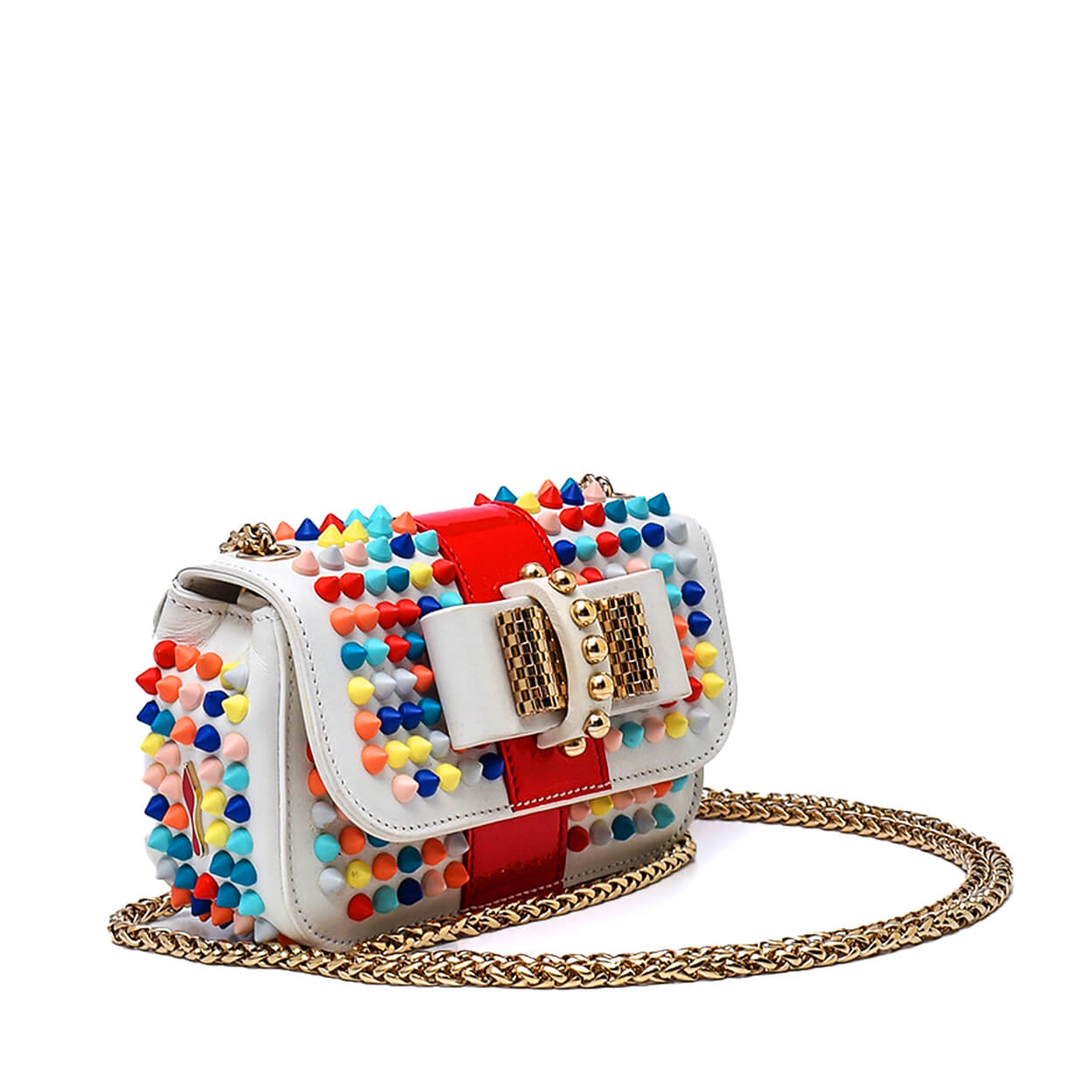 Christian Louboutin -White Mini Sweet Charity Spikes Bag